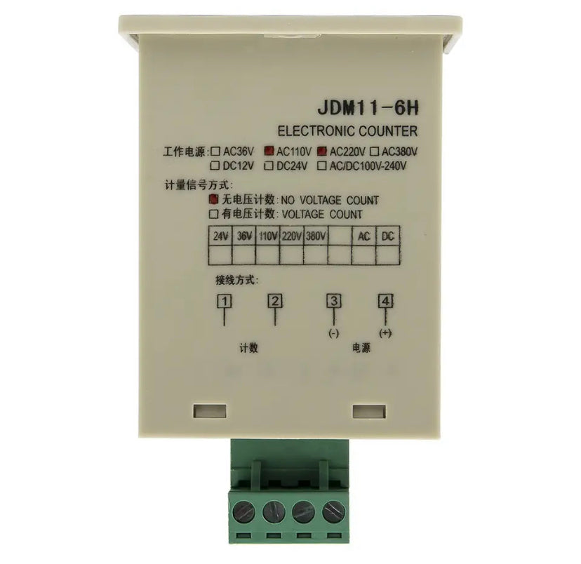 JDM11-6H 4 pin contact signal input digital electronic counter relay JDM11 production counter AC 220V 110V 380V 36V DC 24V 12V
