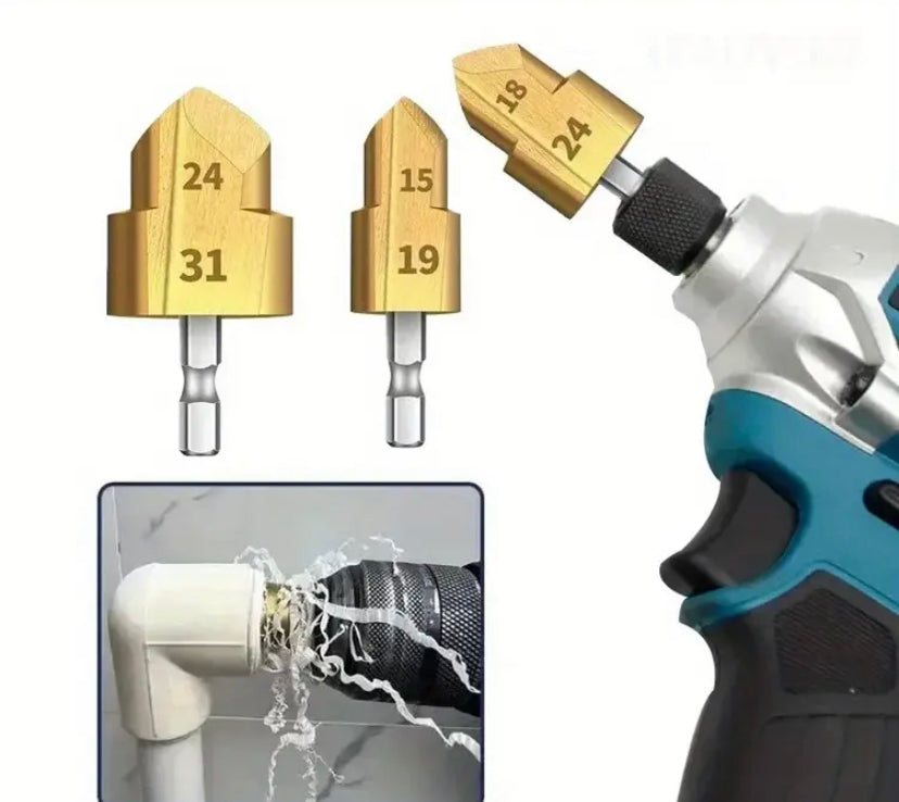 3pcs Set of High-Speed Steel Step Drill Bits, 20/ 25/ 32mm with Hexagonal Shank - Suitable for Expanding And Opening Holes in Water Pipes