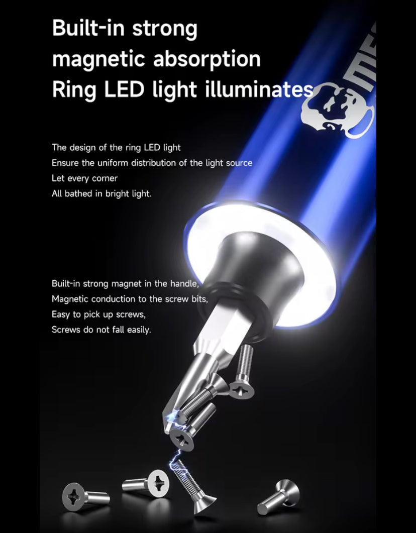 Mechanic ES420 42-in-1 Electric Screwdriver Set S2 Steel Bits 5-Speed Adjustable LED Light for Precision Phone Laptop Repair