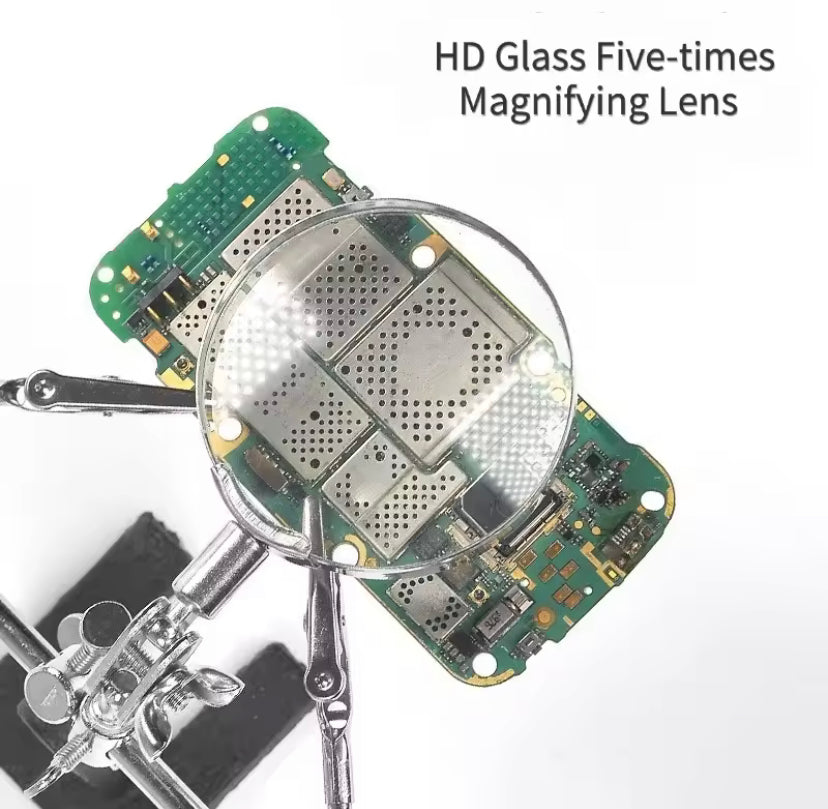 Soldering Station Tool with HD Magnifying Glass Welding Auxiliary Clamp for Electric Circuit Board,DIY Jewelry Prop Help Stand TE805