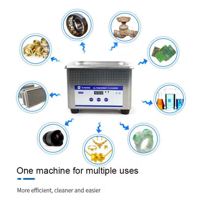 Sunshine SS-6508T 800ml Digital Ultrasonic Cleaner SUS304 Stainless Steel Portable Ultrasonic Cleaning Machine