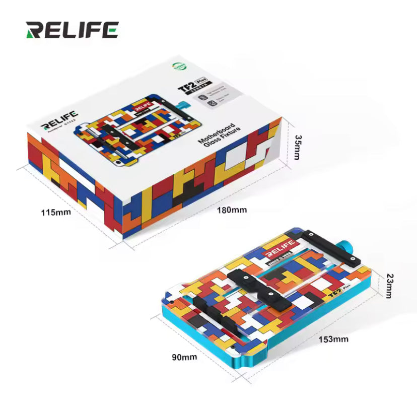 RELIFE TF2 Plus Motherboard Insulated Tempered Glass Fixture for Mobile Phone Motherboard Chip CPU IC Tin Planting Holder Clamp