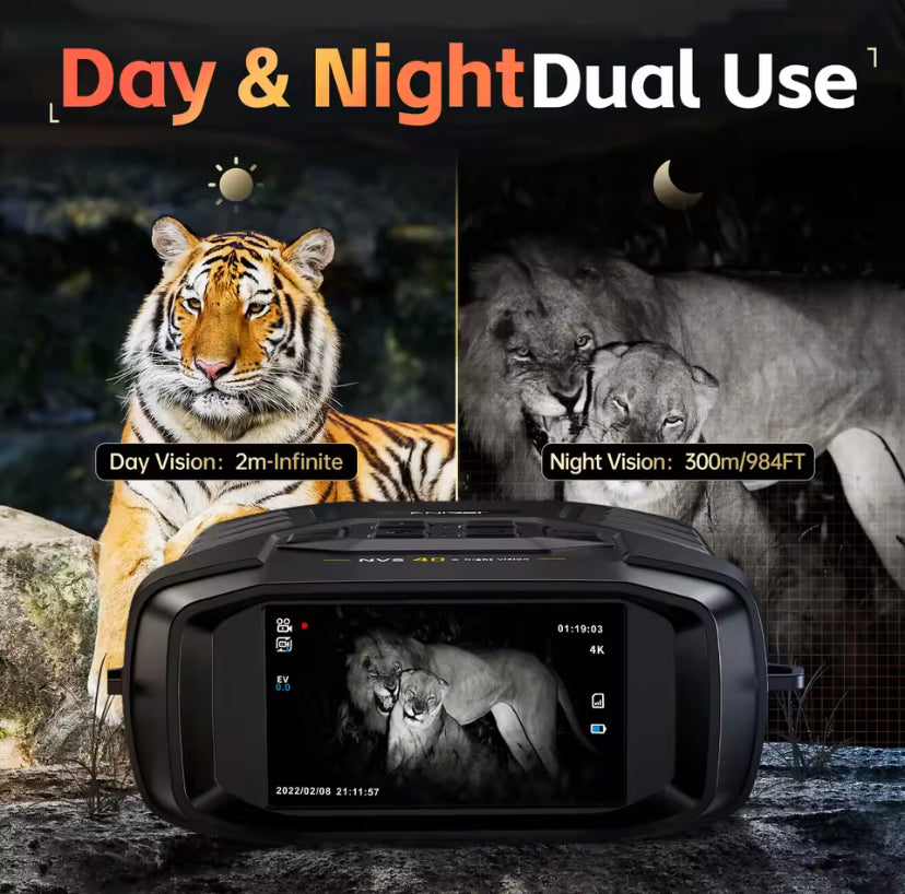 FNIRSI NVS-40 4K outdoor spotter, 6x zoom, 300m detection range, dual mode, suitable for hunting and camping