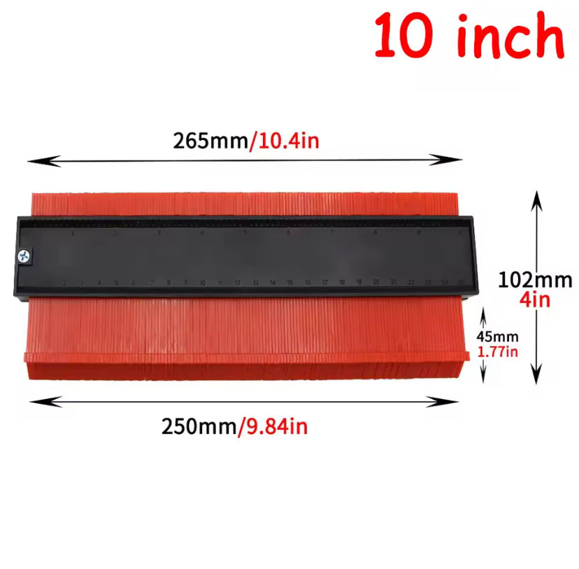 Shape Contour Gauge Multifunctional 10inch Curved Ruler Type Taking Device Woodwork Adjustable Contour Duplicator Measure Marking Cutting Template