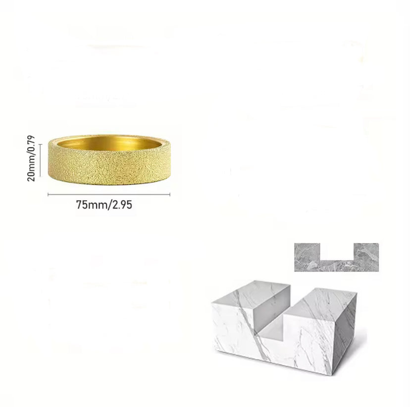 1PC Parallel Profile Shaping Wheel 75x20mm Arbor Vacuum Brazed Diamond Edges Wheel for Tile,Quartz Stone,Marble,Granite,Rock,Stone