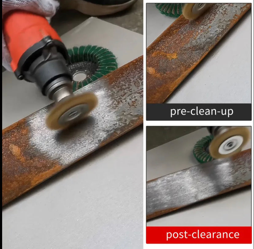 5PCS Wire Brush Grinding Heads for Electric Grinders! Designed with -Plated Wire Wheels for Efficient Cleaning, Rust Removal, Deburring, And Fine Polishing with Handle Operation