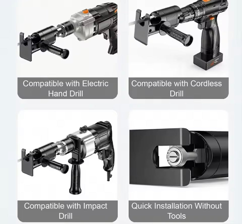 Electric Drill to Chainsaw Converter Kit Portable Saw Attachment for Wood Metal Plastic Cutting Power Tool Adapter