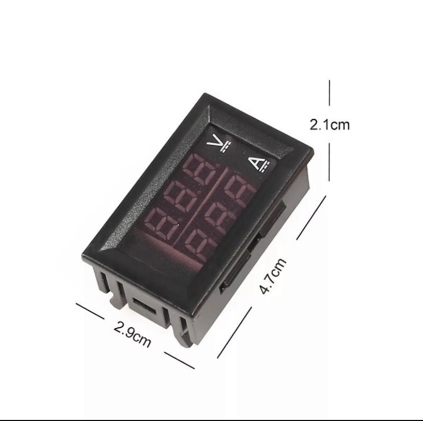 Mini 0.28" Dual LED Display Voltmeter Ammeter DC 0-100V 100A Panel Amp Volt Voltage Current Tester with 100A 75mV Shunt