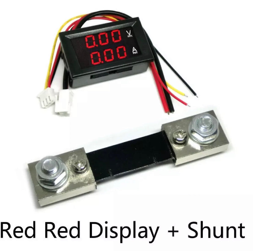 Mini 0.28" Dual LED Display Voltmeter Ammeter DC 0-100V 100A Panel Amp Volt Voltage Current Tester with 100A 75mV Shunt