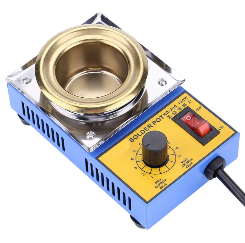 Solder Pot Tin Melting Furnace 150W Lead free Solder Pot Soldering Desoldering Bath Titanium Plate 50mm 200-450℃