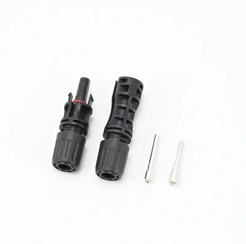 1500V 6mm2 MC4 Solid Pin Solar Connector 50A Material Male Female PV Cable Connectors for Solar Power System
