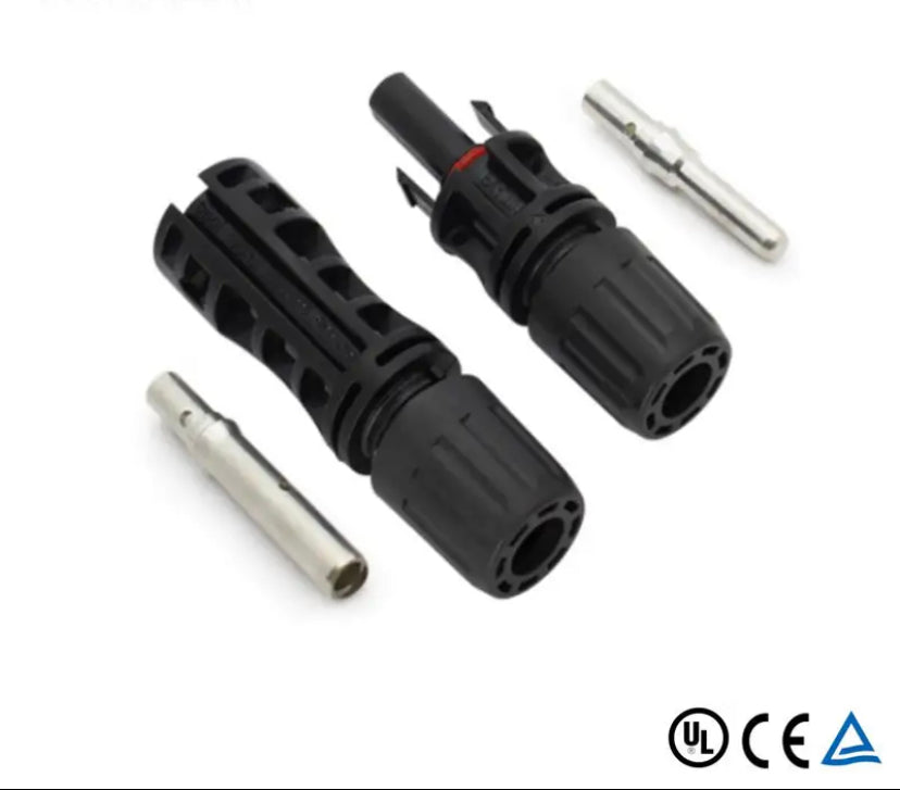1500V 6mm2 MC4 Solid Pin Solar Connector 50A Material Male Female PV Cable Connectors for Solar Power System