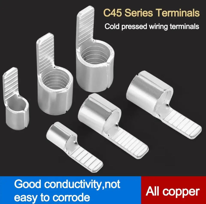 C45 Terminals for DZ47 Air Switch Circuit Breaker Wire Connector Electric Cable Connector Copper Crimp Terminal C45-1.5-50mm2