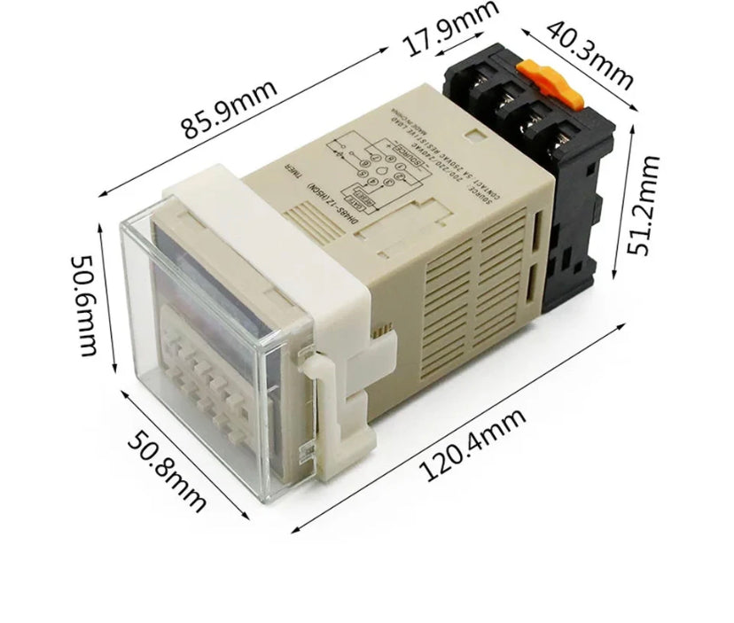 DH48S-2Z Digital LED Programmable Timer Time Relay Switch 0.01S-99H99M DIN RAIL