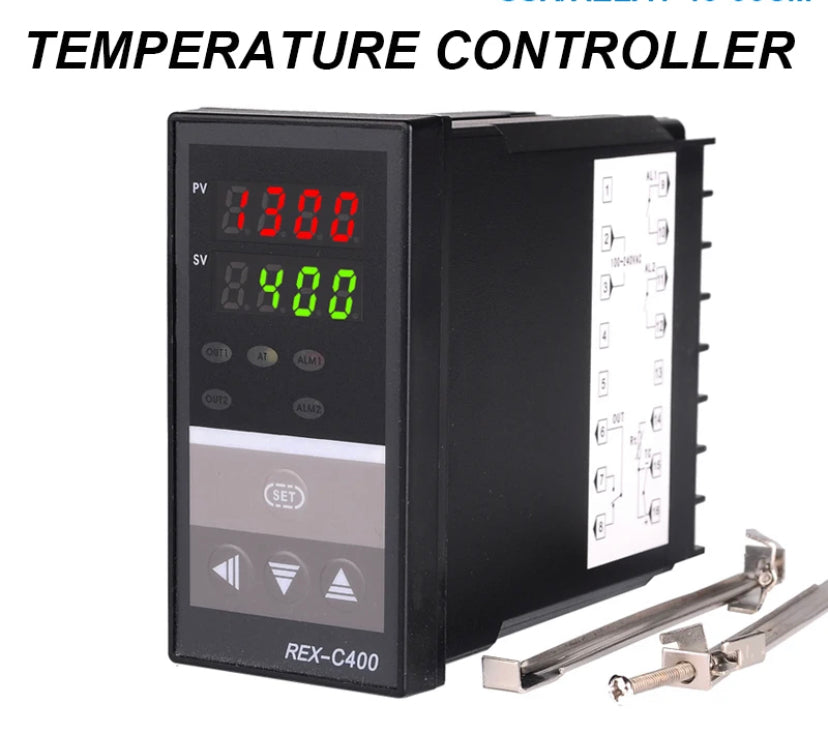 REX-C400 PID Temperature Controller Digital Display Thermostat Relay Output REX C400 220VAC K Type Size 48x96mm