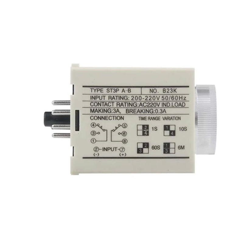 ST3PA-A Time Relay With Base Socket ST3P A-A/B/C/D/E/F/G 12V 24V 220V Power On Time Delay