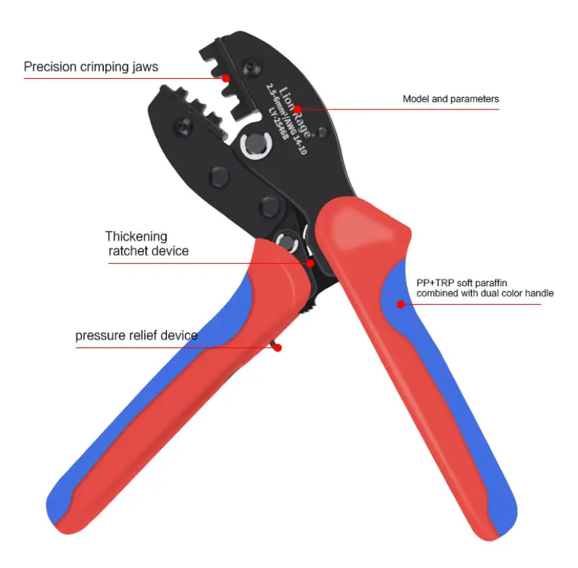 Solar photovoltaic tool MC4 terminal crimping pliers LY-2546B solar panel waterproof connector tool pliers 2.5/4/6mm ² 14-10AWG