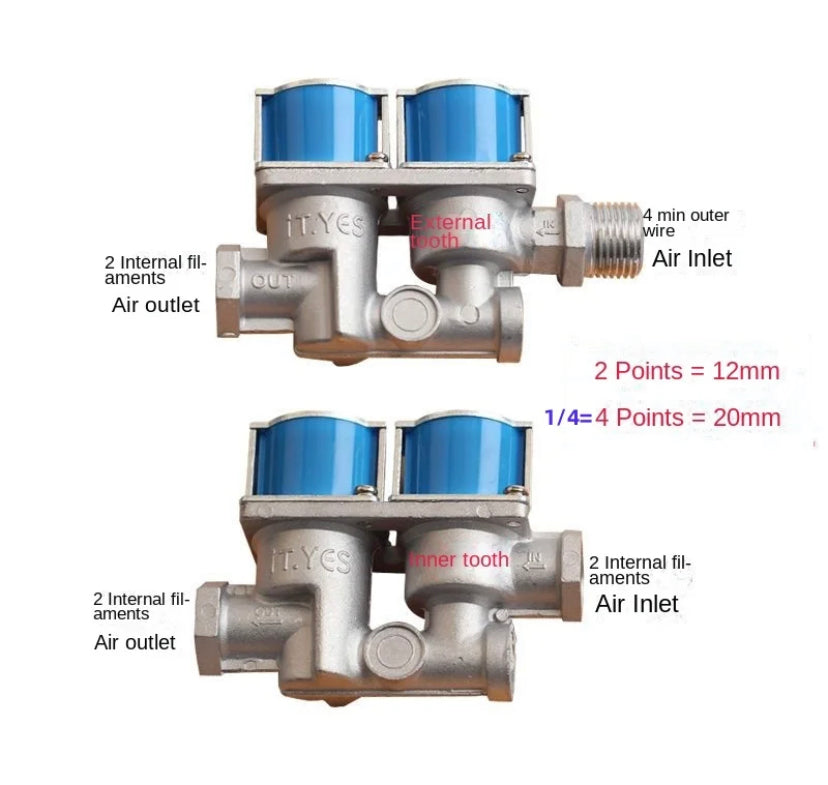 Double Coil Valve For Pizza Oven 24VDC (BLUE)
