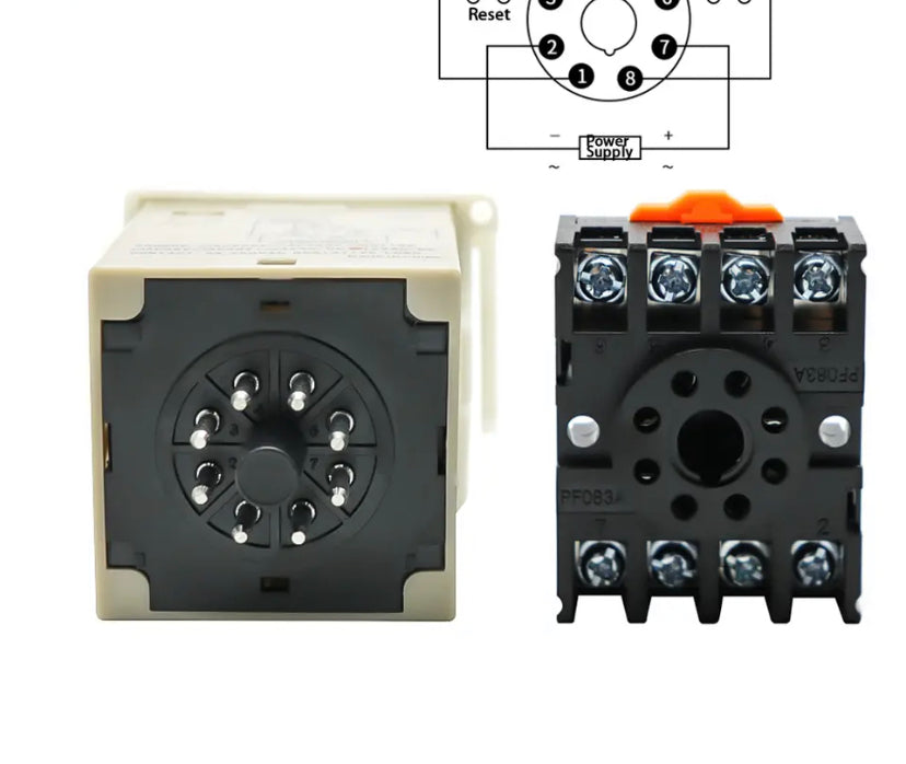 DH48S-S Digital Display Time Relay Time Delay Device AC 220V Repetitive Cycle SPDT Programmable Timer And Socket Base Rail