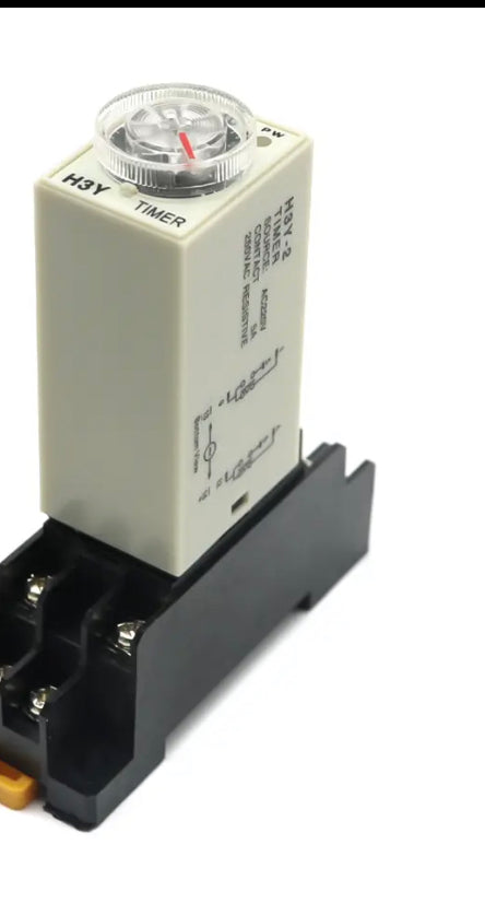 DC 12V 24V AC 220V H3Y-2 Power-on Delay Rotary Knob DPDT 60S Timer Timing Time Relay With Base Socket
