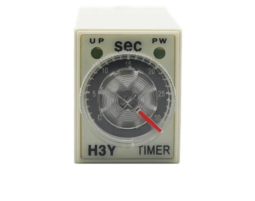 DC 12V 24V AC 220V H3Y-2 Power-on Delay Rotary Knob DPDT 60S Timer Timing Time Relay With Base Socket