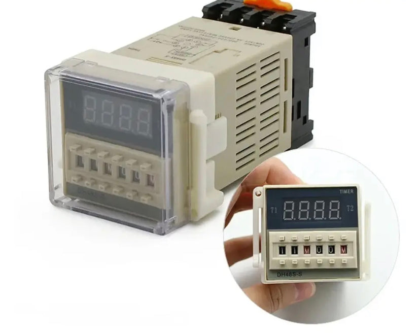 DH48S-2Z Digital LED Programmable Timer Time Relay Switch 0.01S-99H99M DIN RAIL
