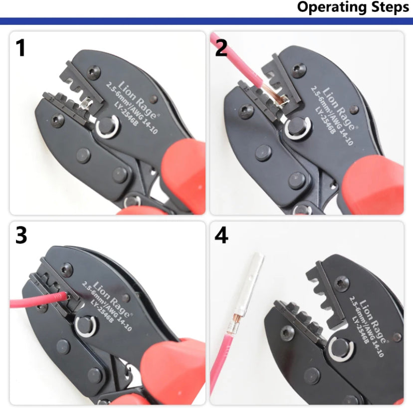 Solar photovoltaic tool MC4 terminal crimping pliers LY-2546B solar panel waterproof connector tool pliers 2.5/4/6mm ² 14-10AWG
