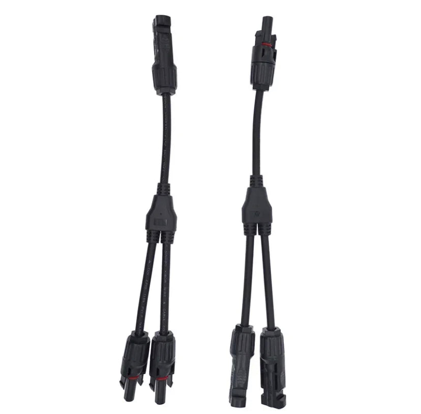1pair Solar Style Y Branch Adapter Connectors 1 to 2 Male and Female Panel Cable Photovoltaic Connector Adapter
