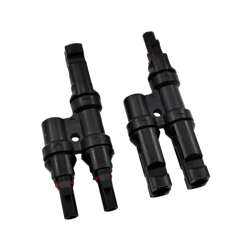 T2 Pair IP67 Solar PV Connector Approved 2 to 1 T Branch Male And Female Solar 100% PP0 Parallel DIY MC4 Solar Kits System