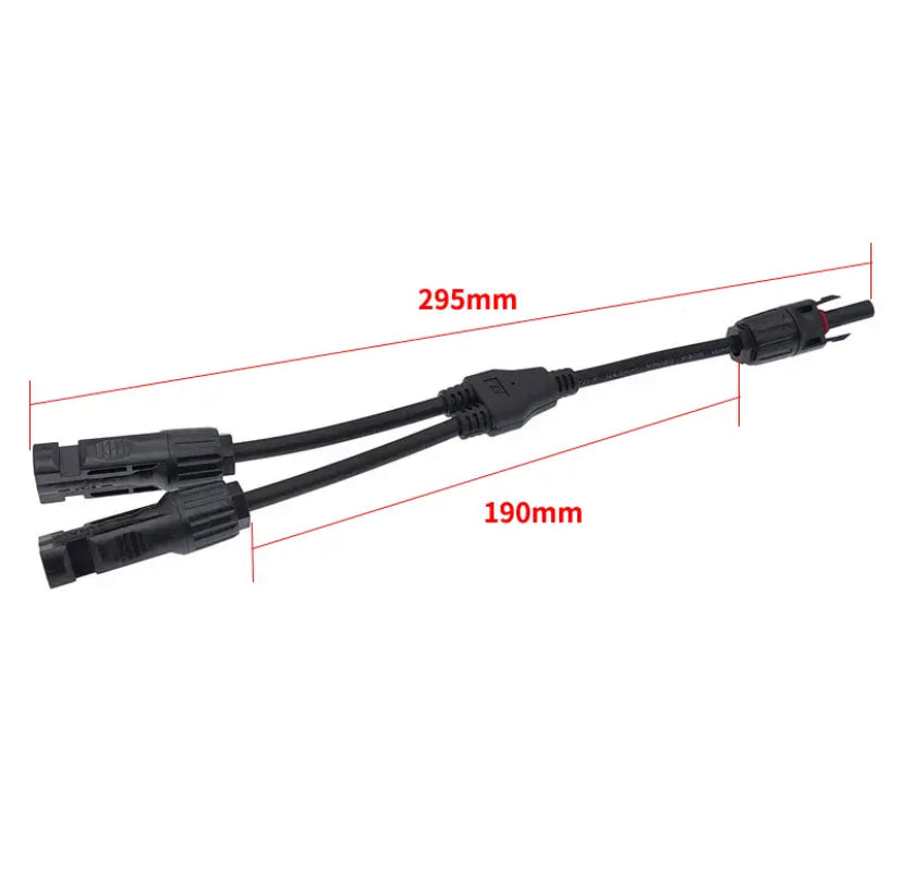 1pair Solar Style Y Branch Adapter Connectors 1 to 2 Male and Female Panel Cable Photovoltaic Connector Adapter