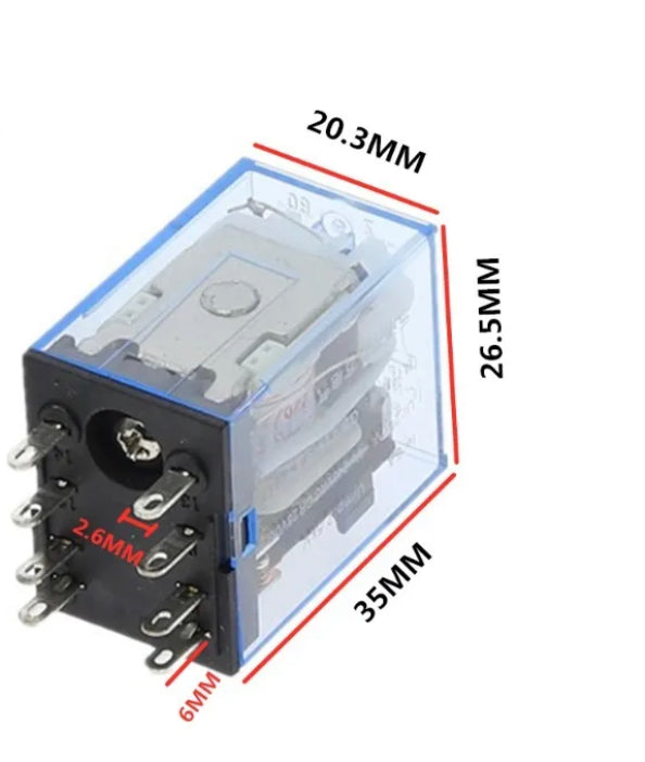 MY2 General Purpose Relay ,8pins relay 12V 24V 110V 220V relay MY2