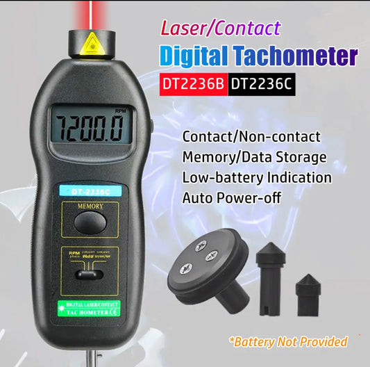 DT-2236B Laser Optical Contact 2 in 1 Digital Tachometer Multifunctional Speed Measuring Instrument Digital Speedometer