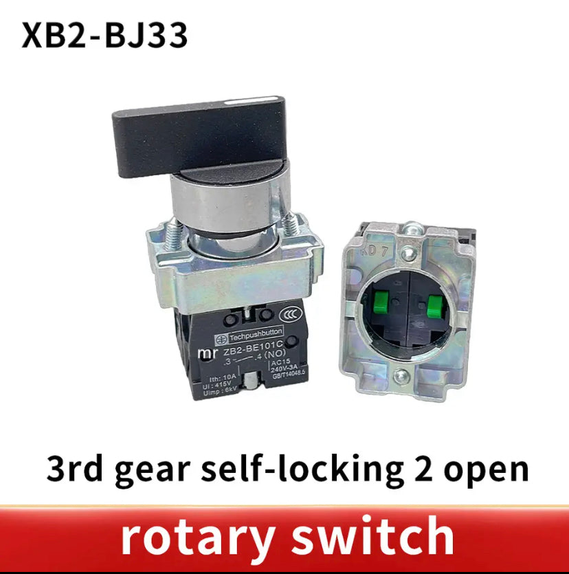 XB2  Selector knob switch 1NO /2NO 2/3 position self locking / self reset selector Knob switch 22mm