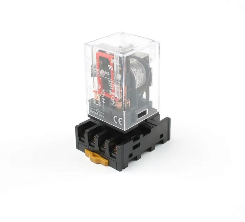 Intermediate relay MK2P-I MK2P small electromagnetic relay with socket base 8PIN PF083A DC12V DC24V AC110V AC220V - gravax.store
