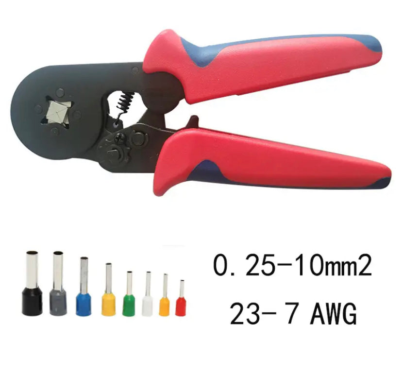 Tubular Terminal Crimper 0.25-10mm 23-7AWG Electrical Crimping Pliers Hand Tools Set HSC8 6-4