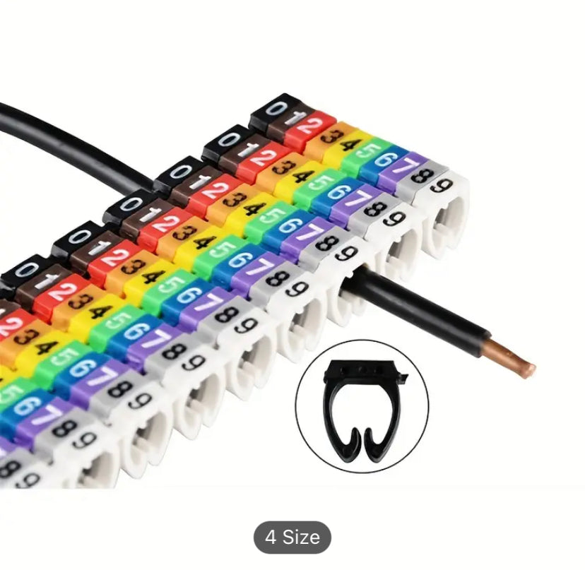 100/150pcs Multicolor Cable Wire Markers - Durable Plastic Number & Letter Labels for Easy Cord Identification, C-Type Network Cable Tags with Secure Straps (1mm², 2mm², 4mm², 6mm²) - gravax.store