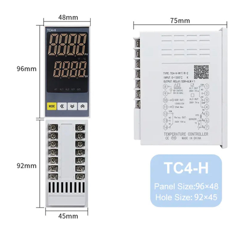 TC4 Series Intelligent Digital Display Temperature Controller Universal Input Double Output AC85-265V PID Control Thermostat