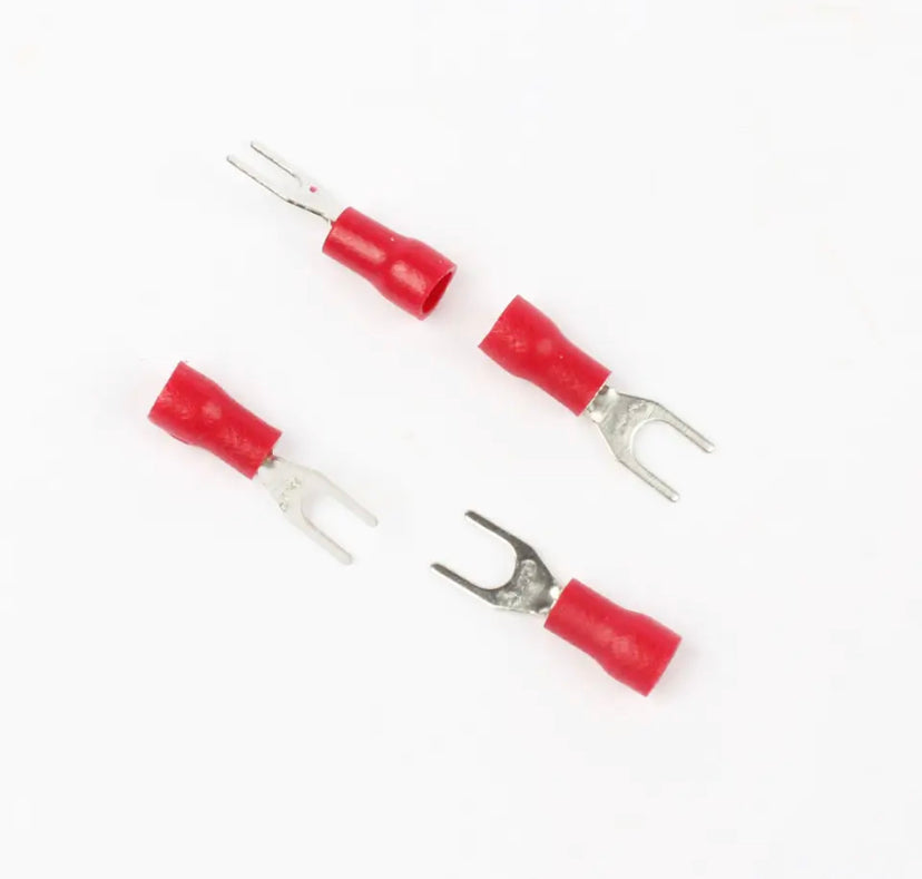 (1.5mm U type) SV1.25-4 Small Red Furcate Pre-insulating Terminal(Type TO) Cold pressed terminals/Cable Connector/Wire Connector