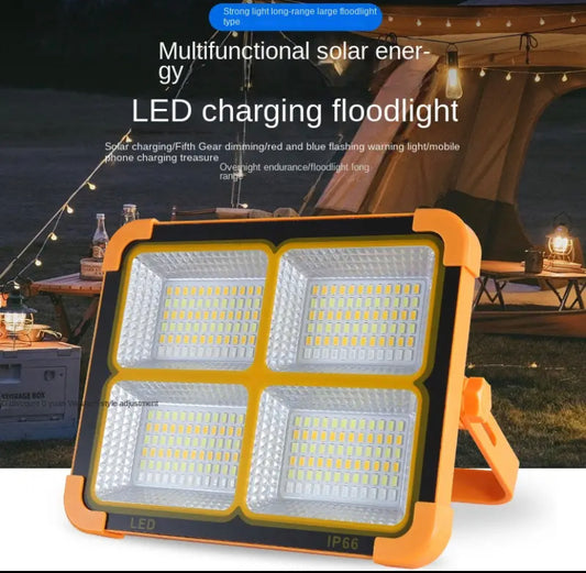 LED Solar Floodlight Rechargeable 500W Emergency Lighting Outdoor Camping Portable Light Waterproof Searchlight Hot - gravax.store