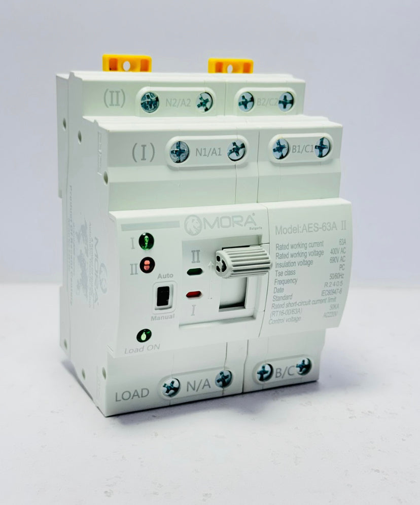 Din Rail 4P ATS Dual Power Automatic Transfer Switch Electrical Selector Switches Uninterrupted Power 220V 63A