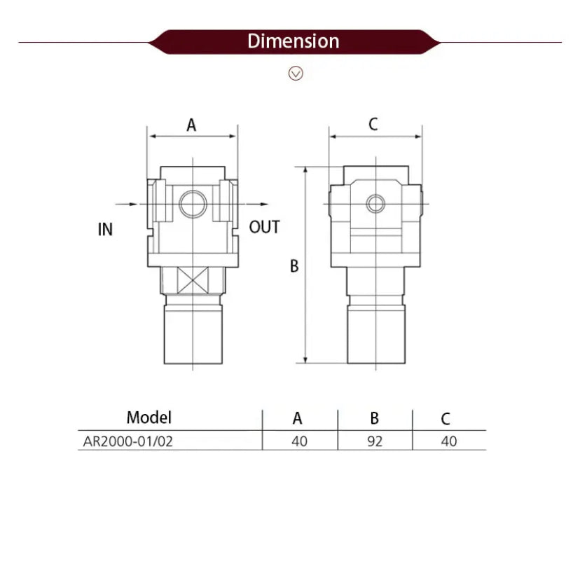 High Quality AR2000-02 AR3000-03 AR4000-04 Pneumatic Compressed Air Compressor Pressure Regulator Relief Valve 1/4" 3/8" 1/2"