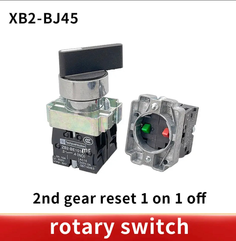 XB2  Selector knob switch 1NO /2NO 2/3 position self locking / self reset selector Knob switch 22mm