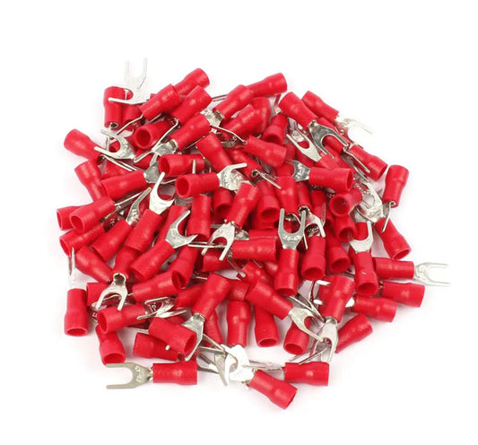 (1.5mm U type) SV1.25-3 Small Red Furcate Pre-insulating Terminal(Type TO) Cold pressed terminals/Cable Connector/Wire Connector