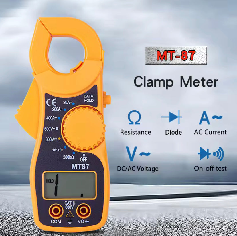 MT-87 Mini LCD Digital Clamp Multimeter AC/DC Current Voltage Resistance Capacitance Diode Tester Multi-tool  Meter Test Line