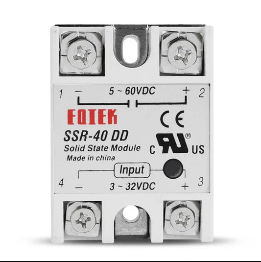 SSR-40DD 40A Solid State Module Relay DC-DC Single Phase SSR 3-32V DC TO 5-60V DC 40A Load 40DD