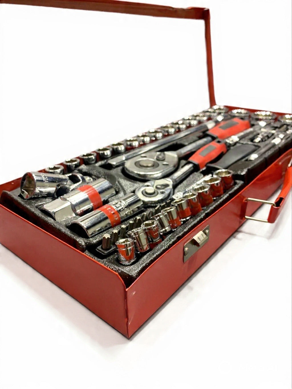 PRIDE 52PCS Professional Drive Socket Socket Set, 1/4-Inch & 1/2-Inch Metric Socket and Ratchet Wrench Set with Extension Bar, Upgrade Compact Tool Set