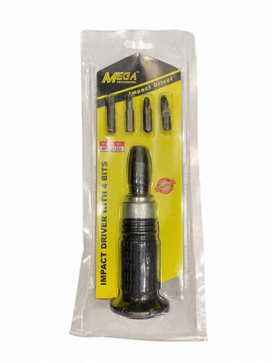 Impact Screwdriver With 4 Set Bits 1/2 inch Impact Screwdriver Professional Screwdriver Tool Engine Impact Manual Kits Home Repairing Tool