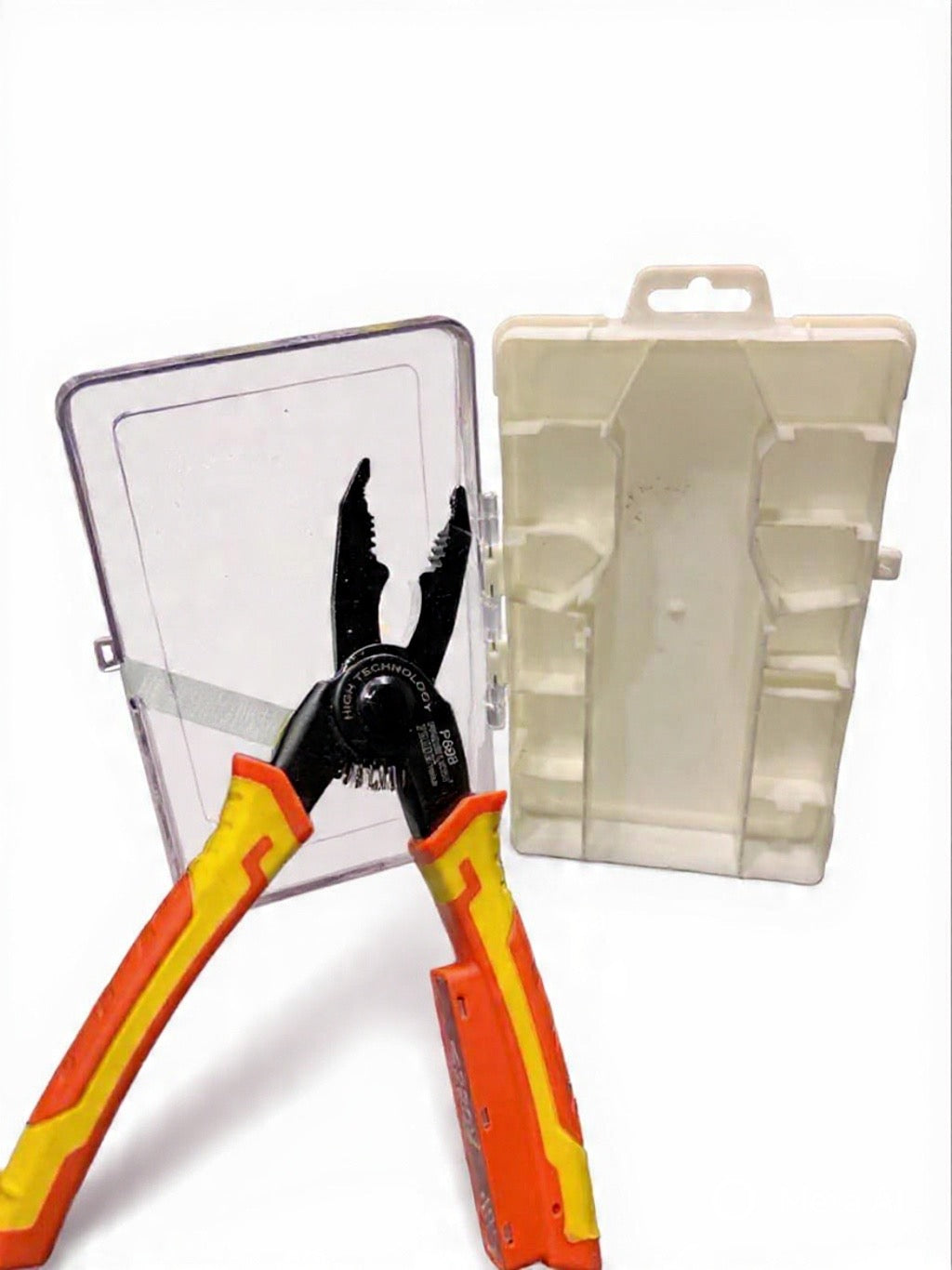 5 in 1 multifunctional NCV Pliers Tool Kit With 5 Interchangeable Heads Special For Electricians Combination Lineman Pliers,Cable Cutting,Wire Stripping,Crimping Tools,Sheet Metal Shear with Storage Box