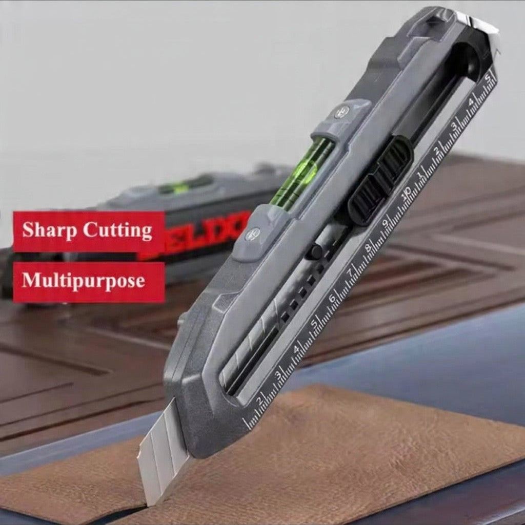 Multifunctional Utility Knife with Ruler and Level High Quality Cutting Tool Heavy-Duty All Steel Thickened Wallpaper Knife