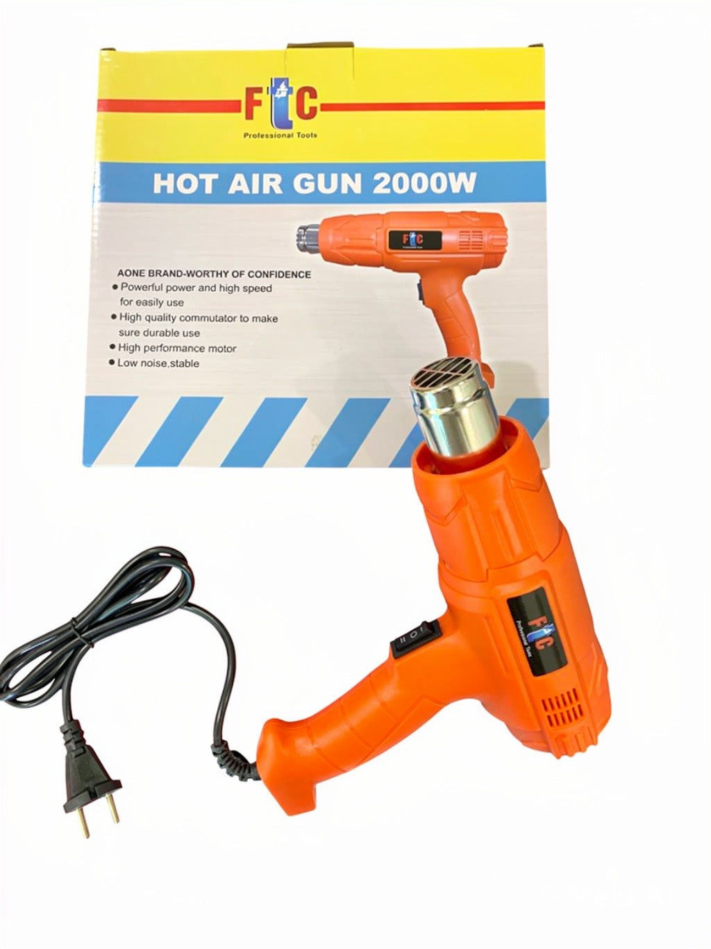FTC Heat Gun 2000W Heavy Duty Heat Gun,  Hot Air Gun Kit with 2 Air Flow For Crafts Shrink Wrap